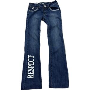 69 Sixty Nine Jeans Women's Size 27 Blue Respect Maria-DMB Rhinestone Low Rise